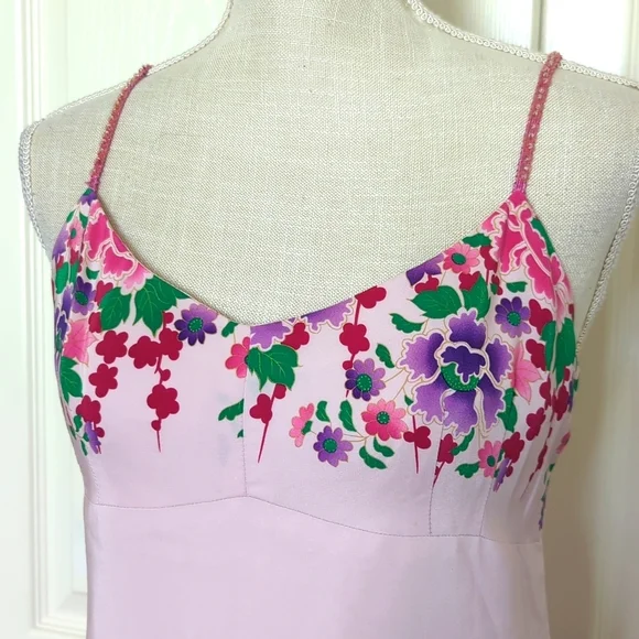 Nanette Lepore Petites Asian Floral Print Pink Silk Dress - Picture 2 of 11